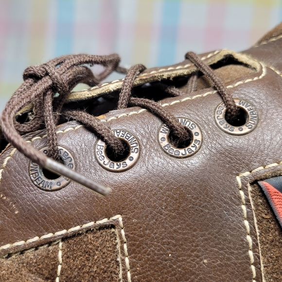 Rare 1970s BeeJays Sunbeam leather suede trainers shoes vintage brown lace up - Picture 13 of 13